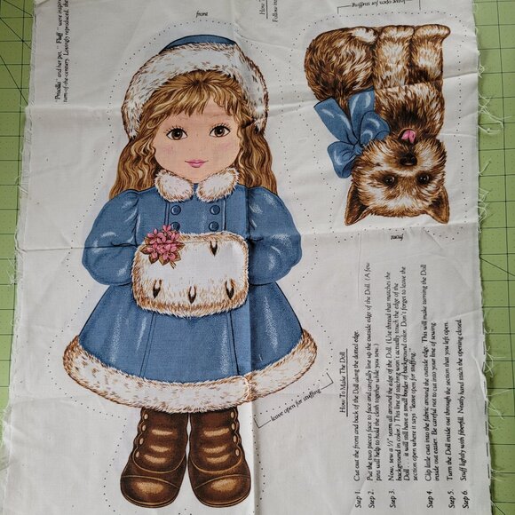 Priscilla and Fluff Oh You Beautiful Doll Cut & Sew VIP Cranston Fabric Cut Out - Picture 1 of 7